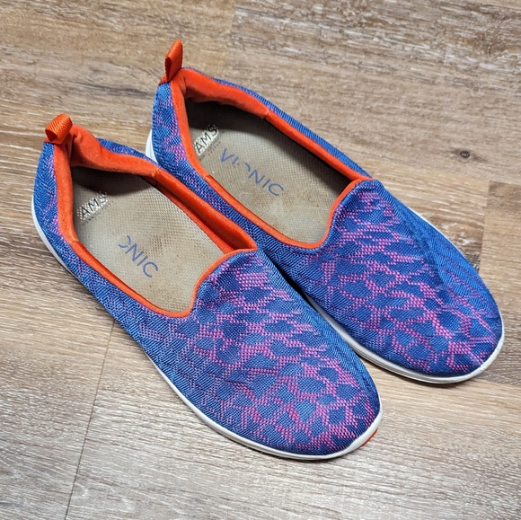 Vionic Blue and Orange Slip on‎ Sneakers size 9.5 woman's colorful maximalist - Picture 1 of 5